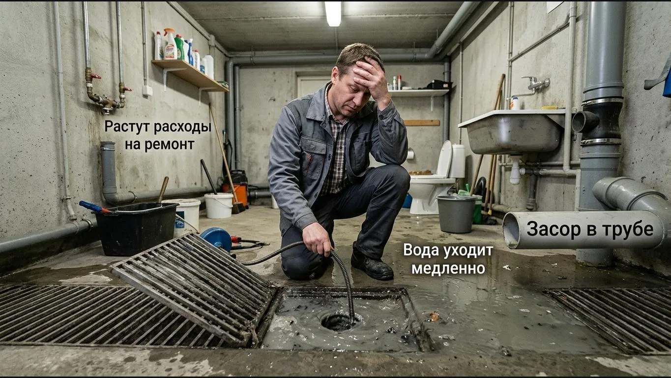 Проблемный участок системы до обслуживания