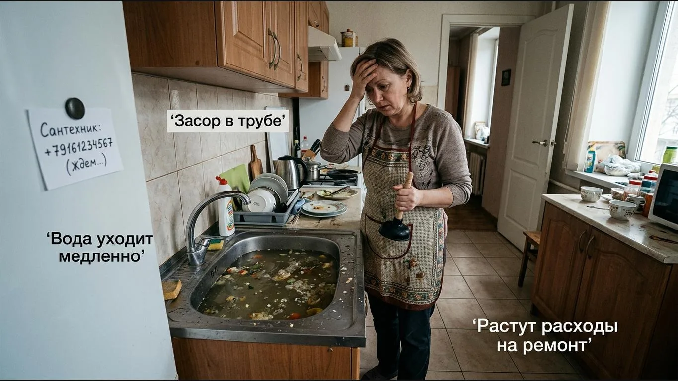 Проблемный участок системы отопления до очистки